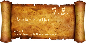 Tódor Etelka névjegykártya
