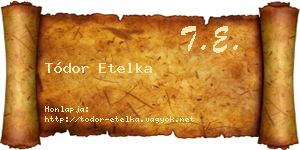 Tódor Etelka névjegykártya